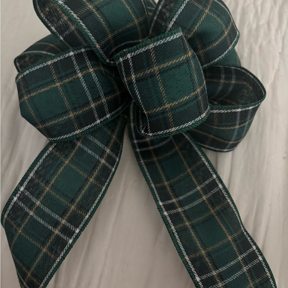 Beautiful Green Plaid Bow RalphLauren Inspired Pkg Bow Custom Final Sale